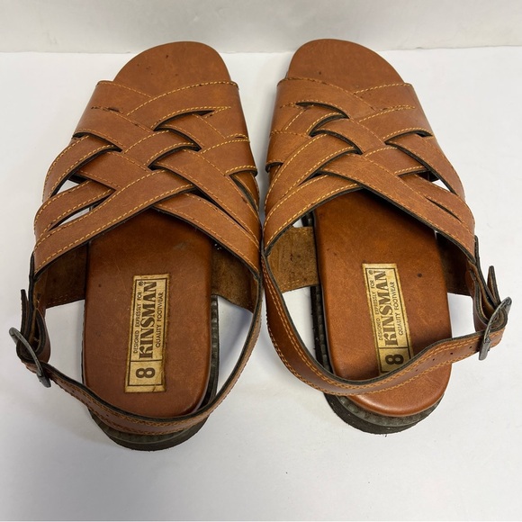 Vintage Kinsman 100% Leather Fisherman Sandals Men Size 8 - Picture 5 of 8